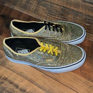Gold Micro Glitter Vans Authentics
